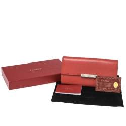 مملوكة مسبقًا Cartier Orange Leather LOVE Continental Wallet
