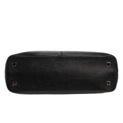 Cartier Black Leather and Python Classic Feminine Line Top Handle Bag
