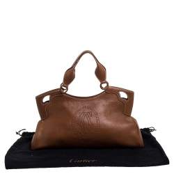 مملوكة مسبقًا حقيبة كارتييه ماركلو دو كارتييه متوسطة جلد لامعة عنابية