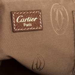 مملوكة مسبقًا حقيبة كارتييه ماركلو دو كارتييه متوسطة جلد لامعة عنابية