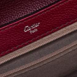 Pre Owned Cartier Red Leather and Python Classic Feminine Line Shoulder Bag