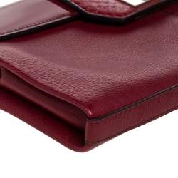 Pre Owned Cartier Red Leather and Python Classic Feminine Line Shoulder Bag