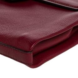 Pre Owned Cartier Red Leather and Python Classic Feminine Line Shoulder Bag