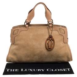 Pre Owned حقيبة كارتييه ماركلو دو كارتييه متوسطة جلد لامعة عنابية