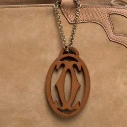 Pre Owned حقيبة كارتييه ماركلو دو كارتييه متوسطة جلد لامعة عنابية