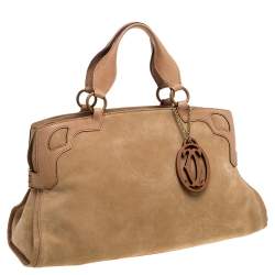 Pre Owned حقيبة كارتييه ماركلو دو كارتييه متوسطة جلد لامعة عنابية