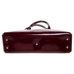 Pre Owned Cartier Red Patent Leather Small Marcello De Cartier Bag