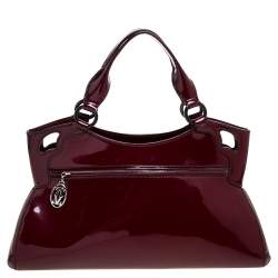 Pre Owned Cartier Red Patent Leather Small Marcello De Cartier Bag