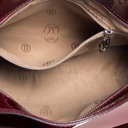 Pre Owned Cartier Red Patent Leather Small Marcello De Cartier Bag