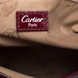 Pre Owned Cartier Red Patent Leather Small Marcello De Cartier Bag