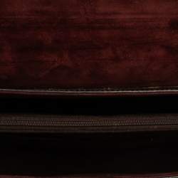 Pre Owned Cartier Burgundy Patent Leather/Suede and Python Feminine Line Top Handle Bag