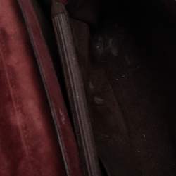 Pre Owned Cartier Burgundy Patent Leather/Suede and Python Feminine Line Top Handle Bag