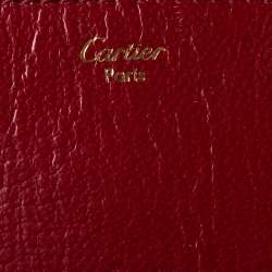 Pre Owned Cartier Red Leather Envelope Shoulder Bag