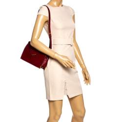 Pre Owned Cartier Red Leather Envelope Shoulder Bag