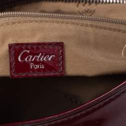 Pre Owned حقيبة كارتييه مارسلو دو كارتييه صغيرة جلد لامعة سوداء