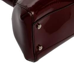 مملوكة مسبقًا حقيبة كارتييه ماركلو دو كارتييه متوسطة جلد لامعة عنابية