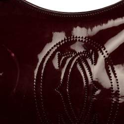 مملوكة مسبقًا حقيبة كارتييه ماركلو دو كارتييه متوسطة جلد لامعة عنابية