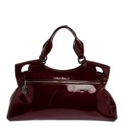 مملوكة مسبقًا حقيبة كارتييه ماركلو د و كارتييه متوسطة جلد لامعة عنابية