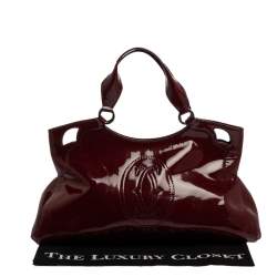 مملوكة مسبقًا حقيبة كارتييه ماركلو دو كارتييه متوسطة جلد لامعة عنابية