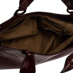 مملوكة مسبقًا حقيبة كارتييه ماركلو دو كارتييه متوسطة جلد لامعة عنابية