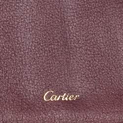 Pre Owned Cartier Maroon Leather Must De Cartier Wallet