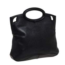 Pre Owned Cartier Black Leather Marcello de Cartier Tote