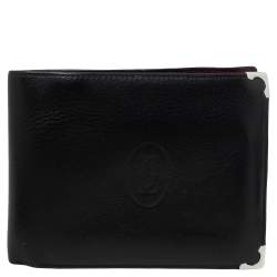 مملوكة مسبقًا Cartier Black Leather Must De Cartier Bifold Wallet