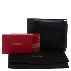 مملوكة مسبقًا Cartier Black Leather Must De Cartier Bifold Wallet