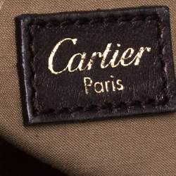 Pre Owned Cartier Brown Leopard Print Mink Fur and Leather Medium Marcello de Cartier Bag