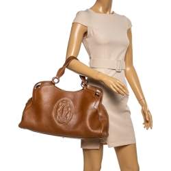 Pre Owned Cartier Brown Leather Large Marcello de Cartier Bag