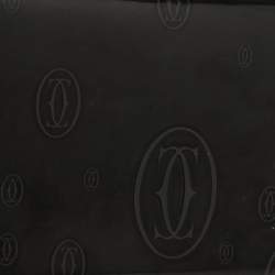 Pre Owned Cartier Dark Grey Patent Leather Happy Birthday Wallet On Chain