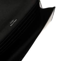 Pre Owned Cartier Dark Grey Patent Leather Happy Birthday Wallet On Chain