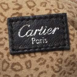 Pre Owned Cartier Black Leather Small Panthere de Cartier Bag