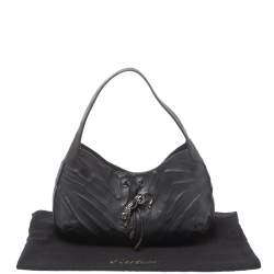 Pre Owned Cartier Black Leather Small Panthere de Cartier Bag