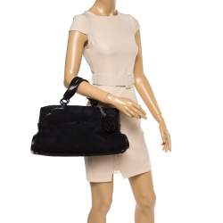 Pre Owned حقيبة كارتييه مارسيلو دو كارتييه جلد نوبوك ونقشة السحلية سوداء 