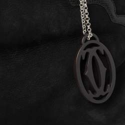 Pre Owned حقيبة كارتييه مارسيلو دو كارتييه جلد نوبوك ونقشة السحلية سوداء 