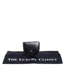 Pre Owned Cartier Black Leather Horseshoe Type Coin Purse 