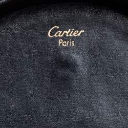 Pre Owned Cartier Black Leather Horseshoe Type Coin Purse 