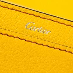 Pre Owned Cartier Yellow Leather Small C de Cartier Compact Wallet 