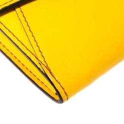Pre Owned Cartier Yellow Leather Small C de Cartier Compact Wallet 