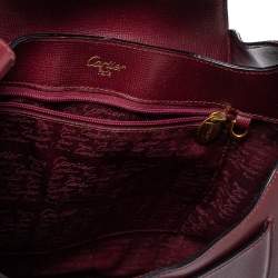 Pre Owned Cartier Burgundy Leather Happy Birthday Hobo
