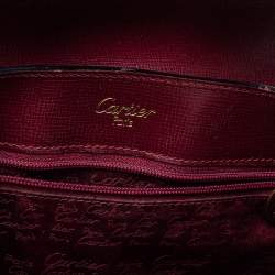 Pre Owned Cartier Burgundy Leather Happy Birthday Hobo