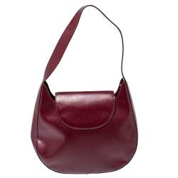 Pre Owned Cartier Burgundy Leather Happy Birthday Hobo