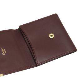 Pre Owned Cartier Red Leather Must de Cartier Small Wallet