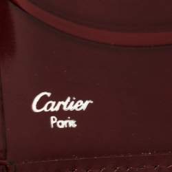 Pre Owned Cartier Red Patent Leather Happy Birthday Wallet