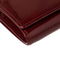 Pre Owned Cartier Red Patent Leather Happy Birthday Wallet