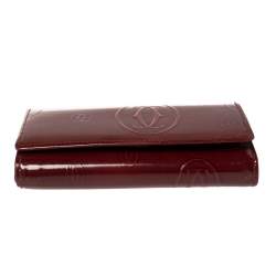 Pre Owned Cartier Red Patent Leather Happy Birthday Wallet