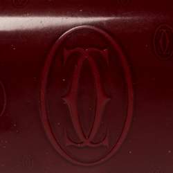Pre Owned Cartier Red Patent Leather Happy Birthday Wallet
