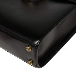 Pre Owned Cartier Black Leather Panthere Top Handle Bag