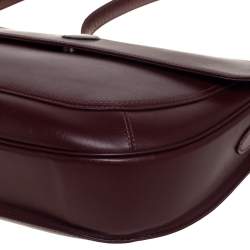 Pre Owned Cartier Burgundy Leather Must De Cartier Shoulder Bag